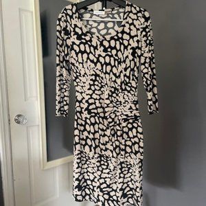Calvin Klein 3/4-Sleeve Scoop Neck Jersey Dress - Animal Print